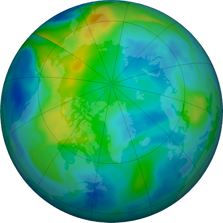 Arctic ozone map for 30 October 2017